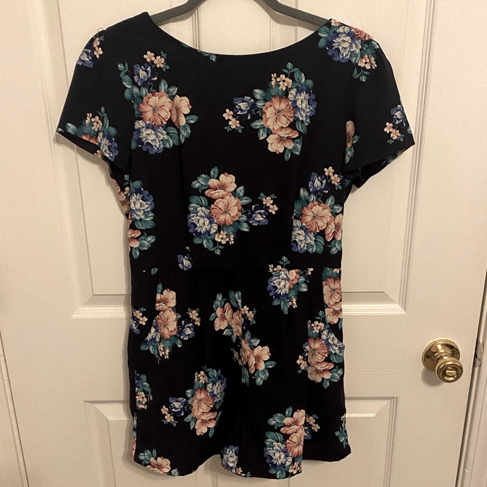 Floral silky romper